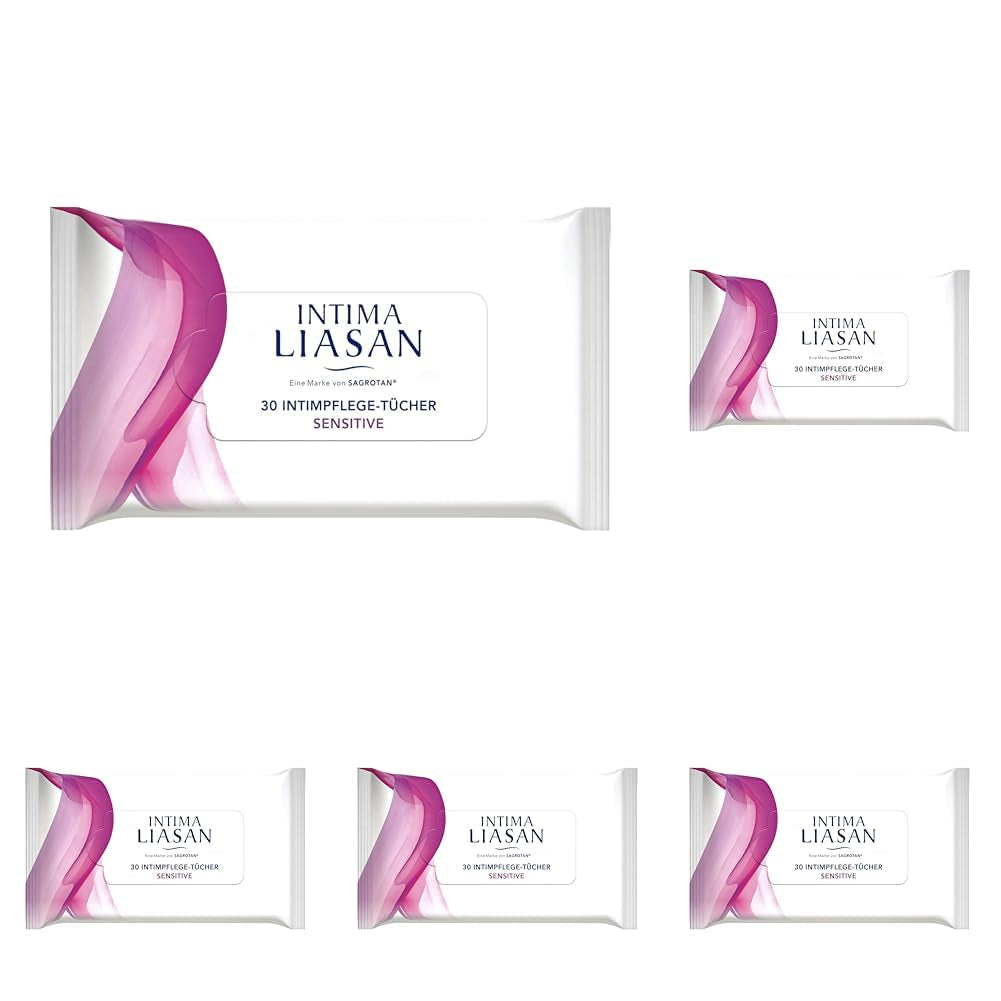 Intima Liasan by Sagrotan Sensitive intieme verzorgingsdoekjes, zeepvrij en alcoholvrij, 30 stuks (pak van 5)