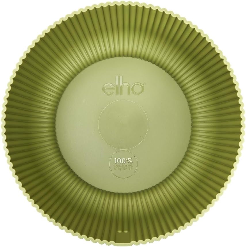elho Vibes Fold Bowl 25 - Bloempotten voor binnen - 100% gerecycled plastic - Ø 24,9 x H 12,1 cm - Groen/Ferngrün