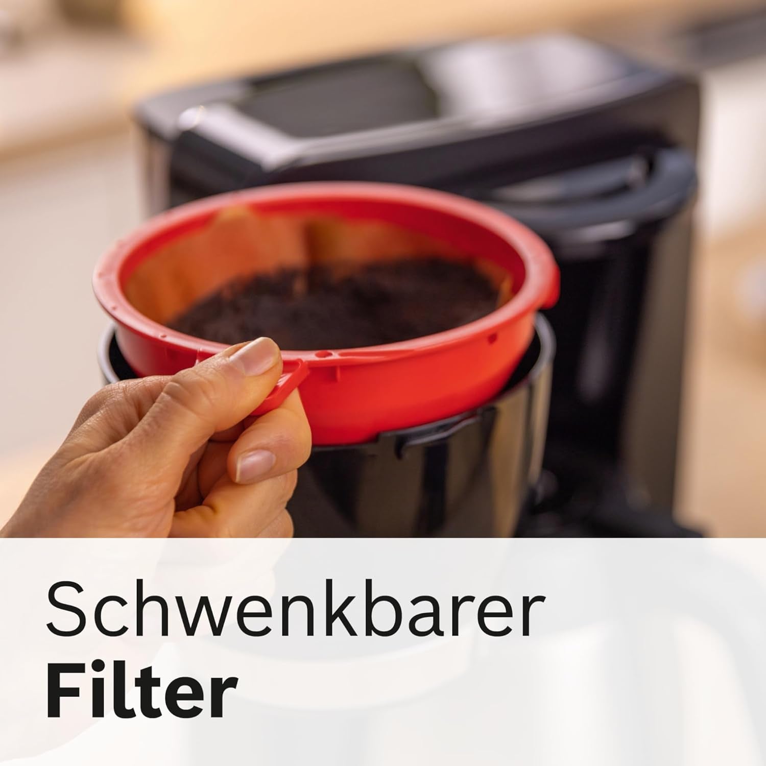 Bosch MyMoment TKA6M273 Filter-espressomachine, 1L thermische karaf, 8-12 kopjes, antidruppelsysteem, roterende filterhouder, ontkalkingsprogramma, verwijderbaar waterreservoir, 1200 Watt, matzwart