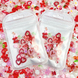 100 stuks 3D nagelbedels Rosa Rot Kirsche Erdbeere Blume Nagel Charms Kamelie Rose Schmetterling Nail Art Charms Flatback Herz Schleife Charms Nägel Zubehör Mond Stern Nagelschmuck Nageldesign Anhänger