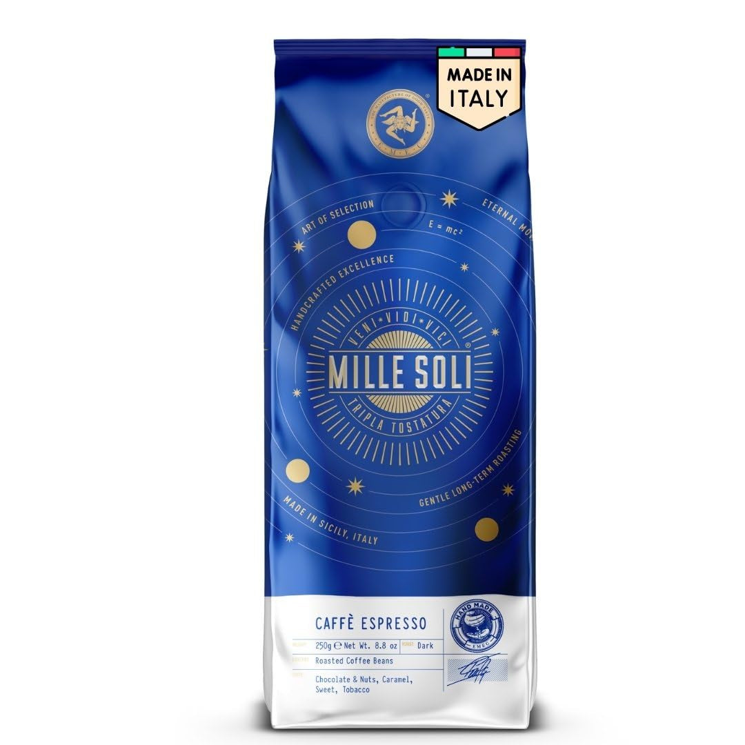 Caffè Espresso Koffiebonen - Traditioneel branden op Sicilië - Premium koffiebonen, zak van 250 g, voor volautomatische machines en portafilter