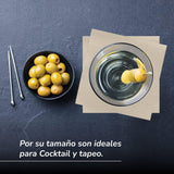 300 stuks cocktailpapieren servetten, 100% recyclebaar en biologisch afbreekbaar, roestvrijstalen servethouder, milieuvriendelijke servetten, 10 x 10 cm, gevouwen.