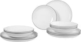 Seltmann Weiden serviesset 001.737148 Lido - 6 dinerborden + 6 onderborden - 12 delig - Black Line