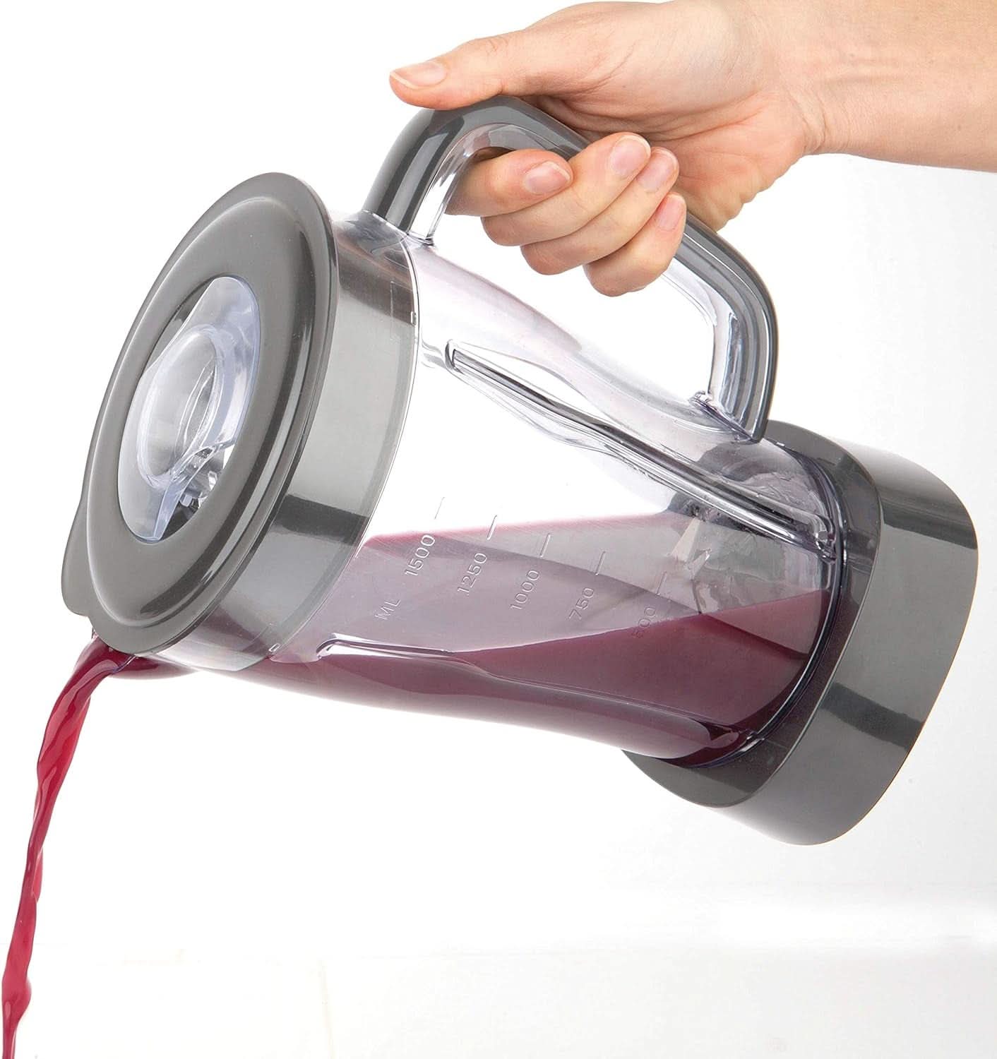 BLACK+DECKER Keukenmixer | 500W | 2 snelheden | Pulsfunctie | Glasrug | 1,5L | Edelstahlmesser Mit 4 Klingen | Herausnehmbar en Leicht Zu Reinigen | Weiß en Grau Kitchen Naty Shop