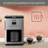 Koffie-espressomachine met filter Krups KM442D Premium | 10-15 kopjes | 1000 watt | programmeerbaar | warmhoudfunctie | roestvrij staal | zwart