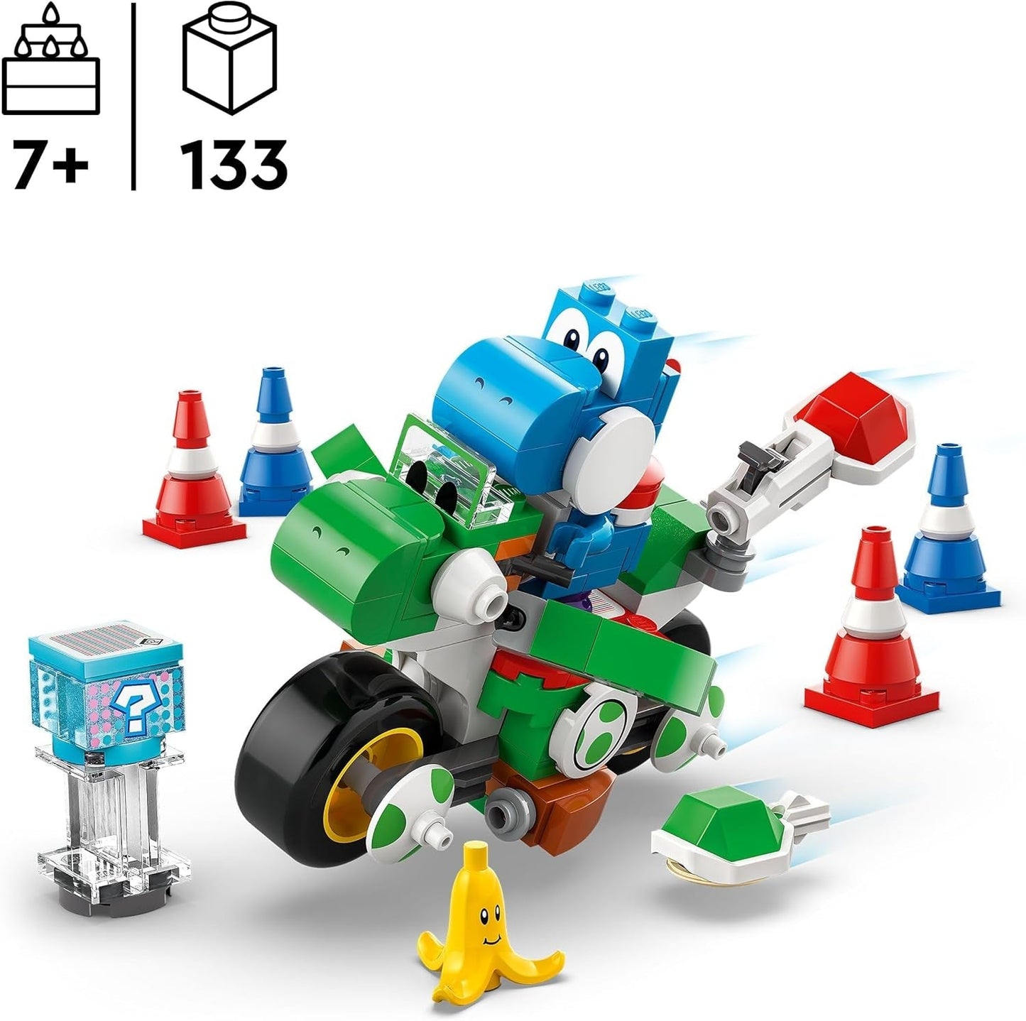 LEGO Super Mario: Mario Kart - Yoshi Bike, Nintendo Adventure Collectible Set, Cadeau voor kinderen, jongens, meisjes en gamers vanaf 7 jaar, Yoshi Figure Collection Set 72031 Bouwsets Besuche in LEGO-Store