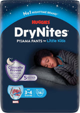 DryNites pyjamabroek voor jongens 3-5 jaar, 1 pak (1 x 16 stuks)