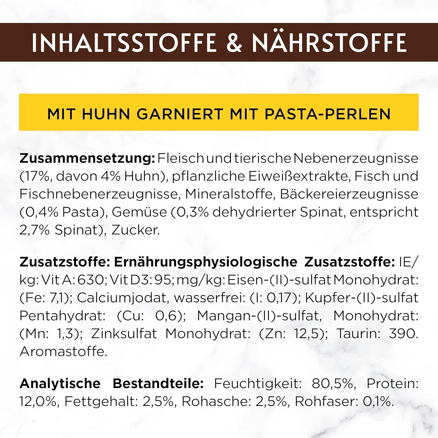 Gourmet A la Carte natvoer voor katten met kip, spinazie en pastaparels, 26 stuks (26 x 85 g)