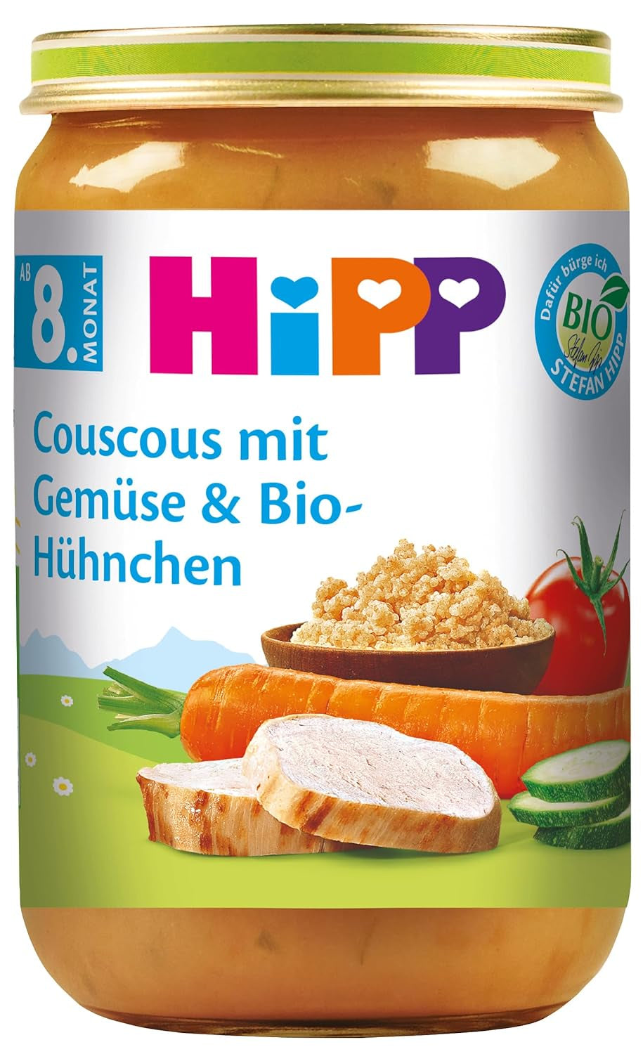 HiPP Couscous met Groenten en Biologische Kip, 6 stuks (6 x 220 g)