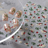 JMEOWIO 3D Nagelsticker Blume Nerdbeerenail Art Sticker Selbstklebend Nagelaufkleber 5D Stereoskopische Decoratie Nageldesign Zubehör 1 Blatt
