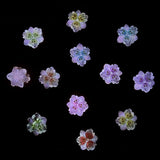 50 stuks 3D Blume Nagel Charms Nageldesign Glitzersteine ​​Nailart Strasssteine ​​Bloem Nagel Charmes Lichtgevende Bloem Nail Art Charms Bunte Blumen Deko Nagel Steinchen Bloemen Nagelsteentjes
