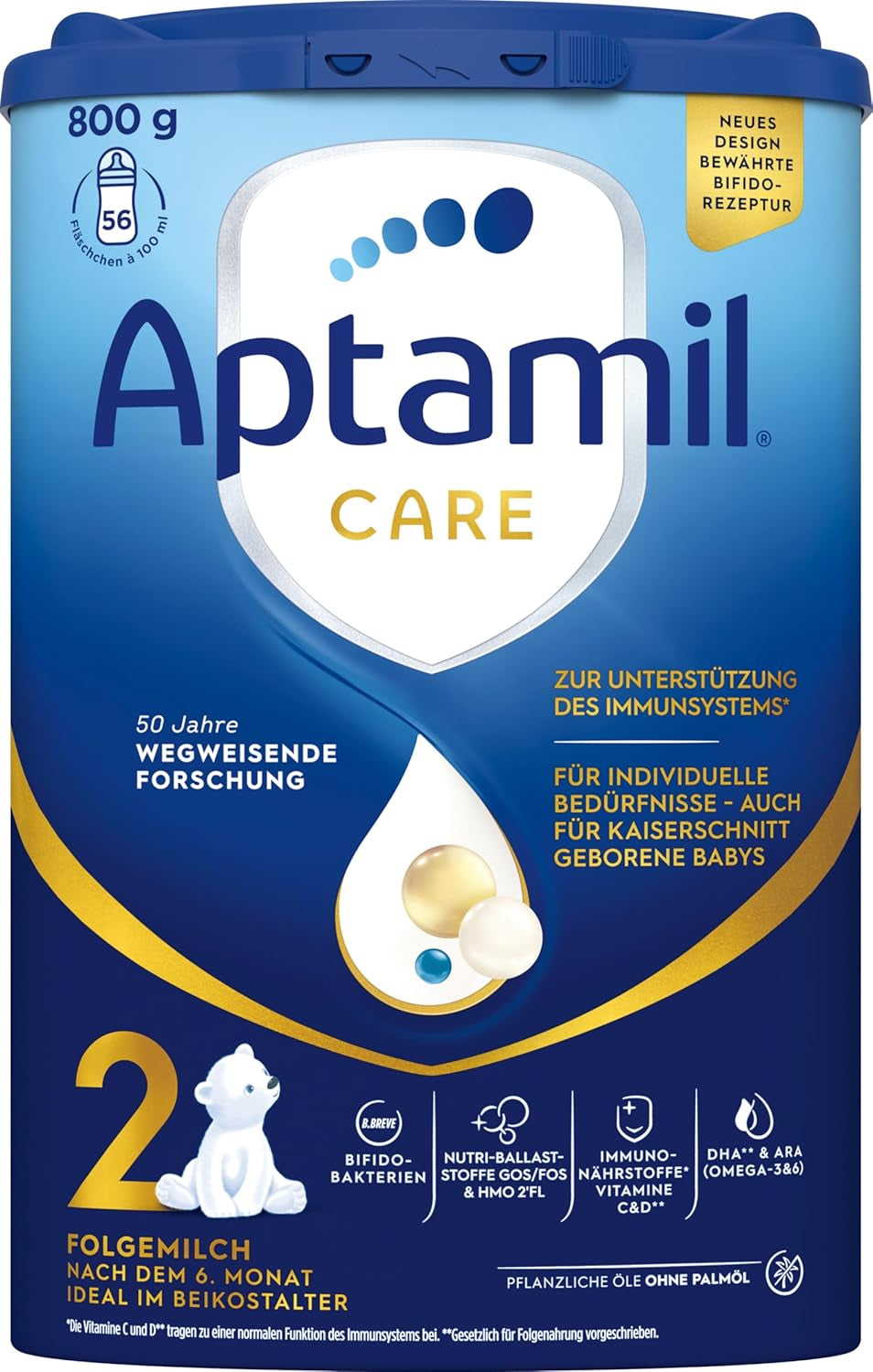 Aptamil Care 2 – Ook geschikt voor baby's geboren via een keizersnede – 1 x 800 g