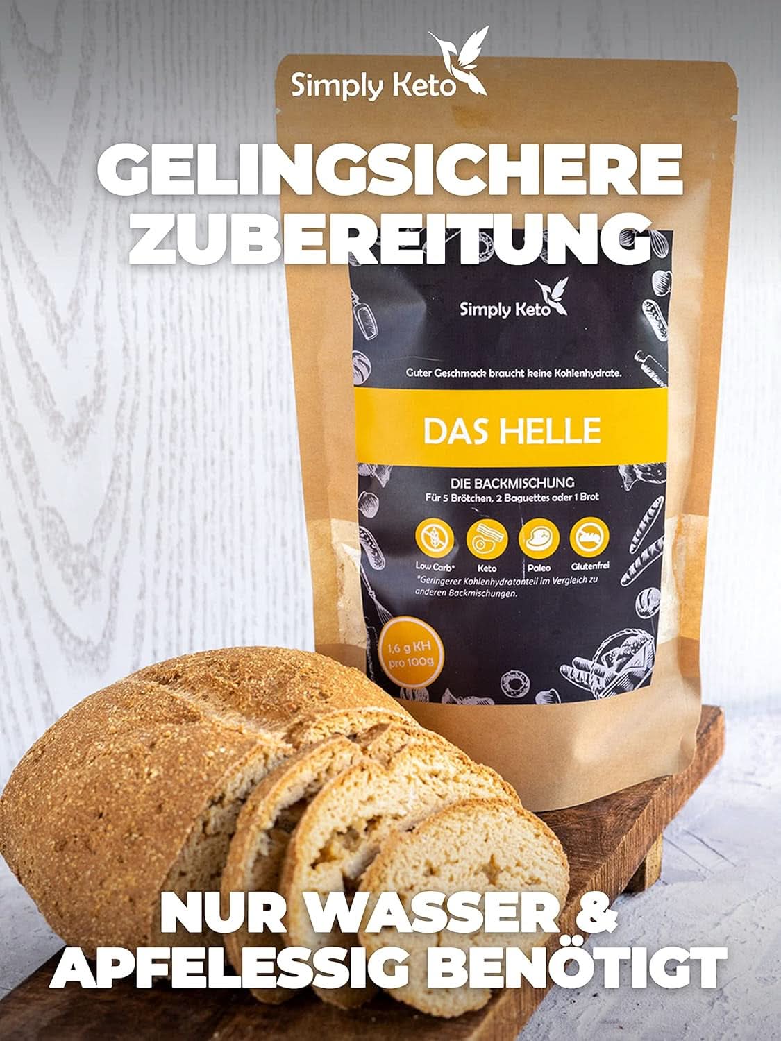 Simply Keto The Light Lower Carb* Brood, Mix voor glutenvrij brood, 260 gram Kitchen Naty Shop