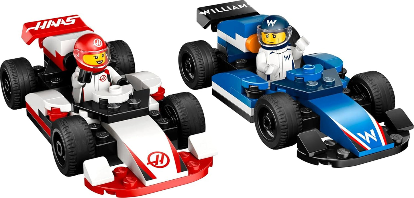 LEGO City F1 Williams Racing en Haas F1 racewagens - Formule 1 speelgoed met bouwbare auto's en 2 minifiguren van coureurs - Kleine cadeau-ideeën voor jongens en meisjes vanaf 4 jaar 60464 Bouwsets Beuche in LEGO-Store