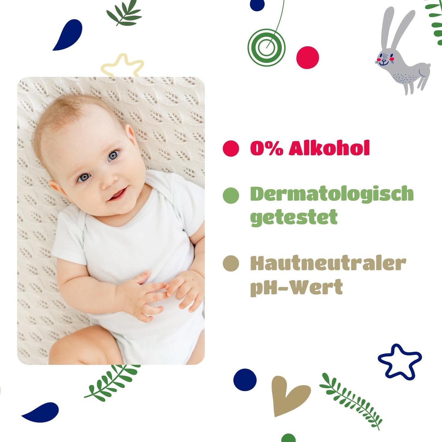 Kindii Natural Balance vochtige doekjes voor baby's – (1 x 60 st.) Vochtige doekjes voor baby's en kinderen – Beschermend, Aloë Vera, delicate geur – 60 st.