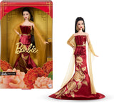 Barbie Signature Nieuwjaarspop in rode jurk met gouden pioenrozencollectie speelgoed JJX83