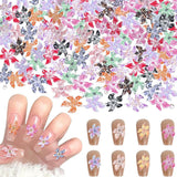 100 stuks 3D Blume Nagel Charms Nägel Zubehör Nageldesign Glitzersteine ​​Nailart Strasssteine ​​Flower Nail Charms Lichtgevende Bloem Nail Art Charms Bunte Blumen Deko Nagel Steinchen Flowers Nail