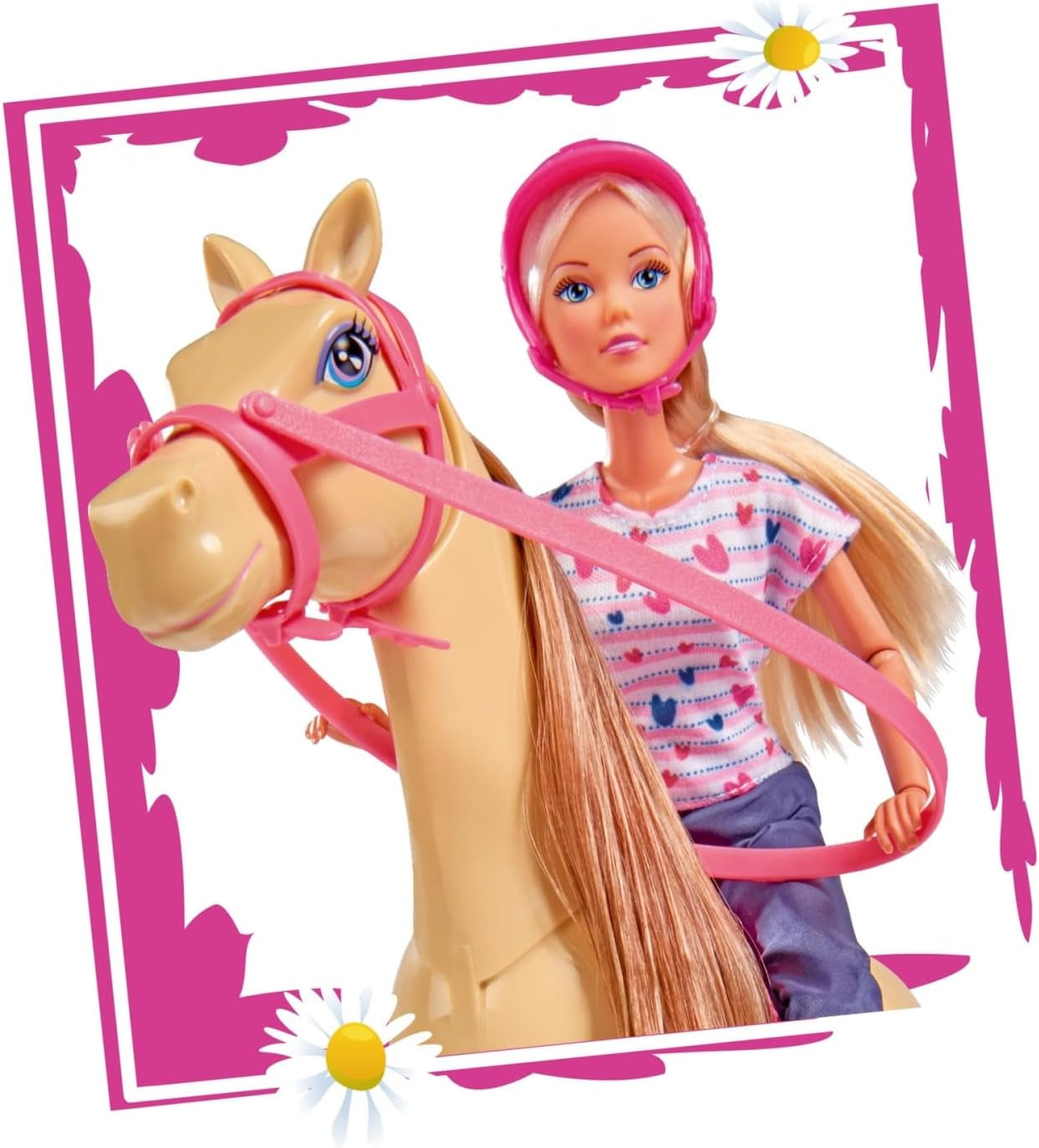Simba 105730939 - Steffi Love paardrijoutfit 2 paarden Volledig gelede modepop 29 cm voor kinderen vanaf 3 jaar