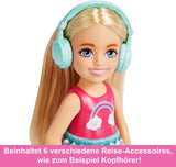 Barbie Speelgoed Chelsea pop en accessoires Hondenreisset 6-delig inclusief hondenstandaard HJY17 Naty Shop-poppen