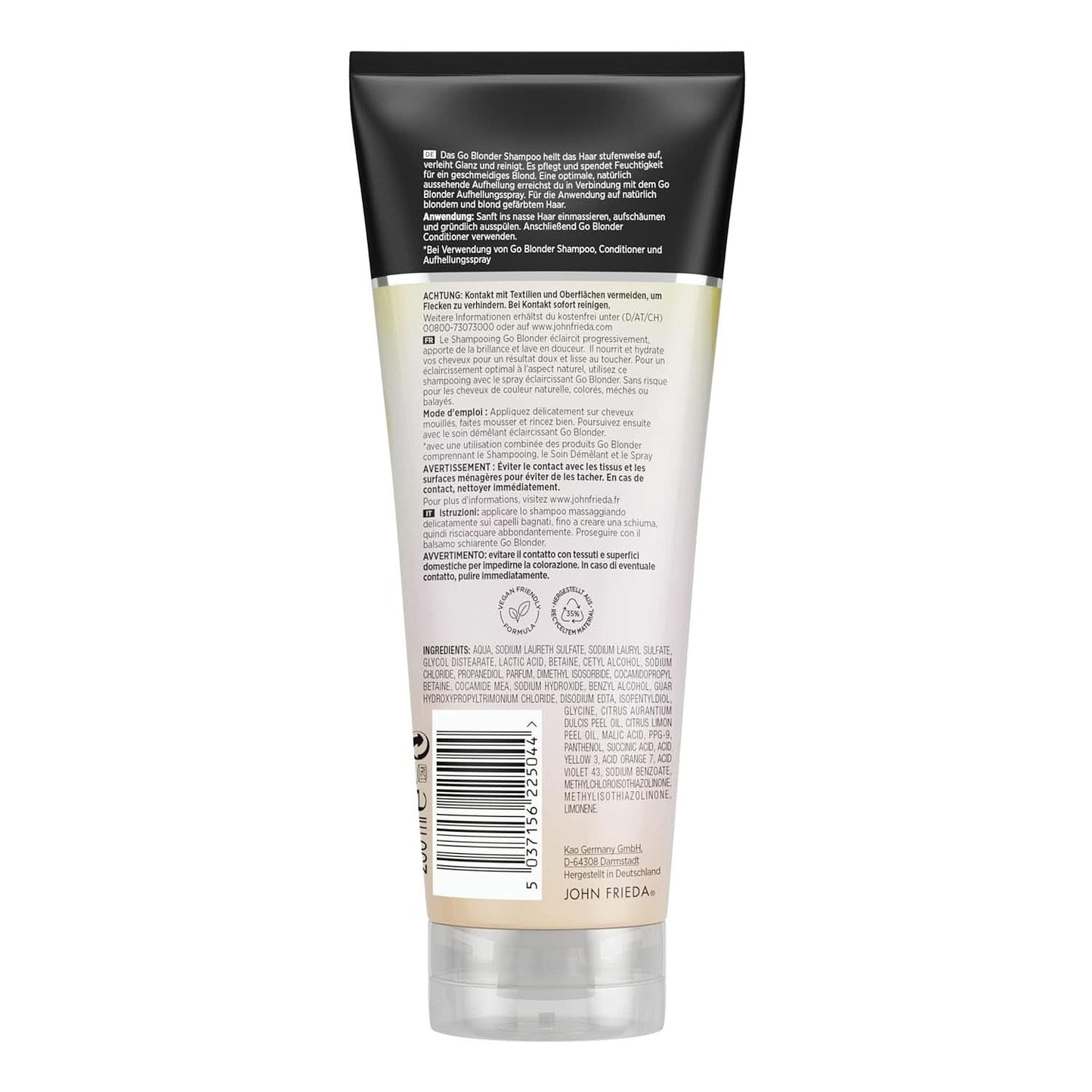 John Frieda Sheer Blonde Go Blonder Shampoo, 250 ml Douche en Bad Naty Shop