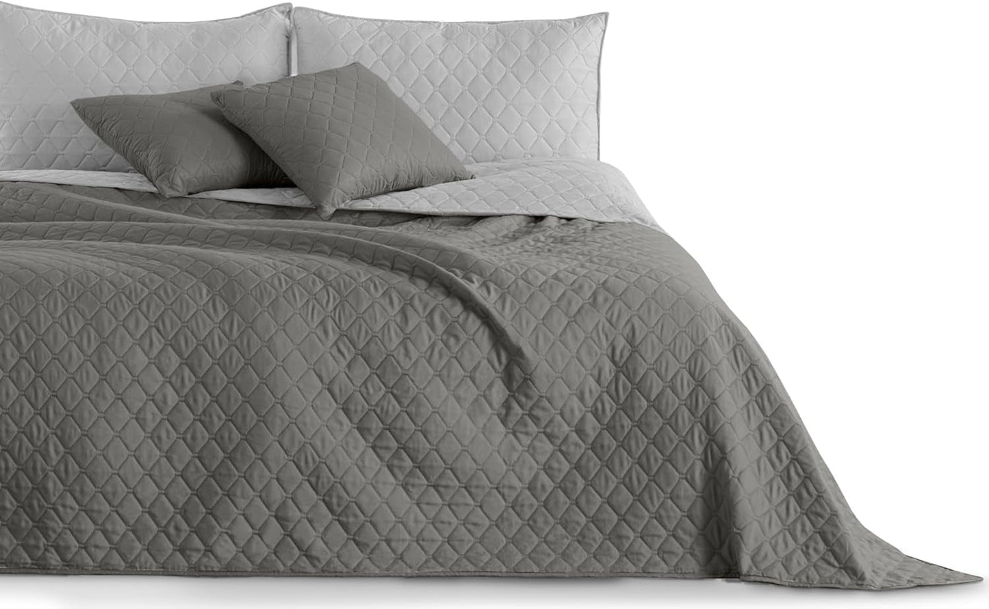 Decoking Sprei 200 X 220 Cm Grafiet Antraciet Zilvergrijs Tweezijdige sprei gemakkelijk te onderhouden Axel Bedden en Dekens Besuche den DecoKing-Store Axel Stahl Zilver 200 X 220 Cm