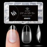 Modelones nageltips 510-delig - volledig dekkende nageltipsset, geltipsset, pre-polijst PMMA-hars nageltips, kunstnagels voor lijm op nail art DIY, korte Squoval