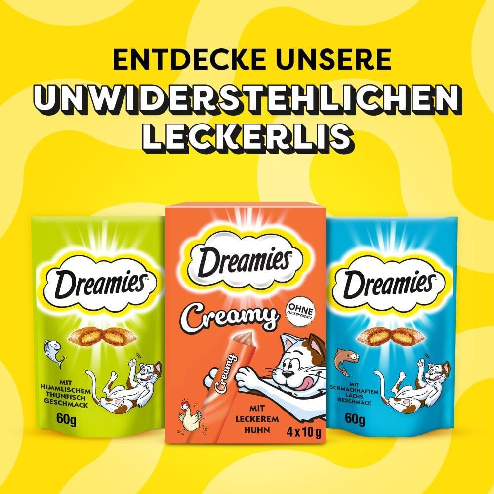 DREAMIES SHAKE UPS Multivitamine Zeevruchtenfestival Kattensnoepjes in geportioneerde zakjes - 55 g (6 zakjes)