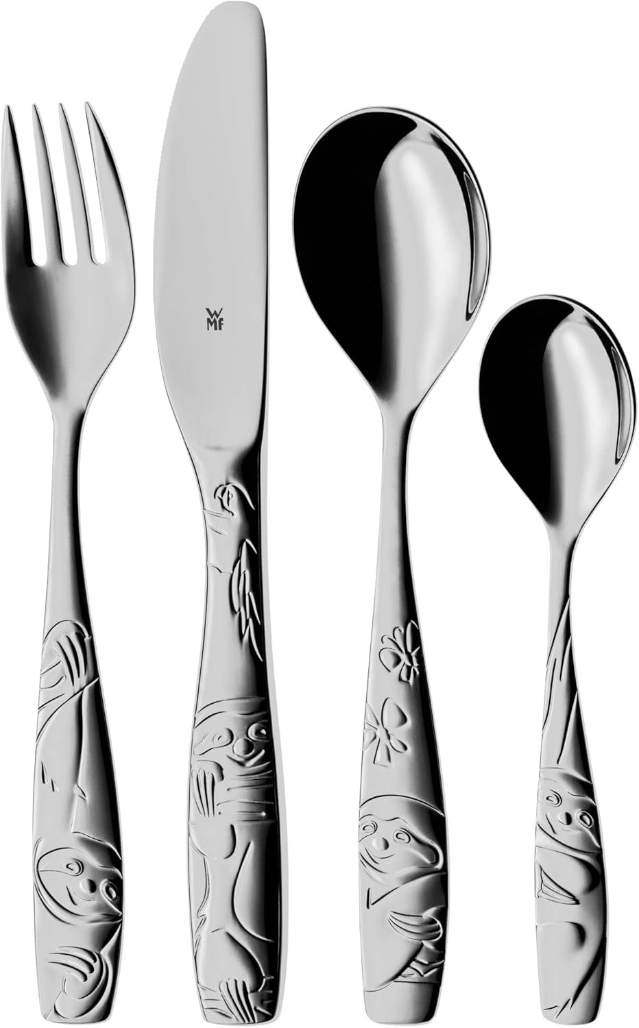 Kinderbestekset WMF Sloth 4-delig, vanaf 3 jaar, Cromargan gepolijst, vaatwasmachinebestendig Naty Shop