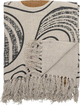 Bloomingville sprei, zwart, katoen, 160cm Bedden en dekens Bloomingville Natura 160cm