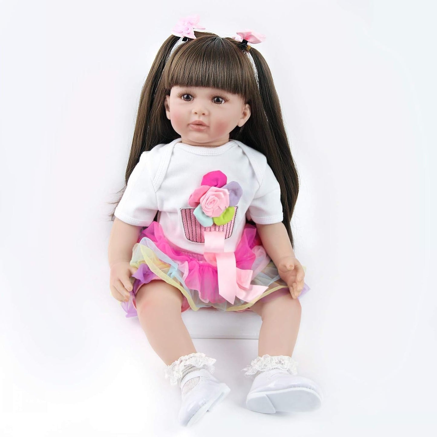 ZIYIUI 24 inch herboren babypoppen, levensechte zachte lichaamspoppen, 60 cm handgemaakte herboren babypoppen, kerstcadeaus