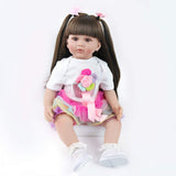 ZIYIUI 24 inch herboren babypoppen, levensechte zachte lichaamspoppen, 60 cm handgemaakte herboren babypoppen, kerstcadeaus