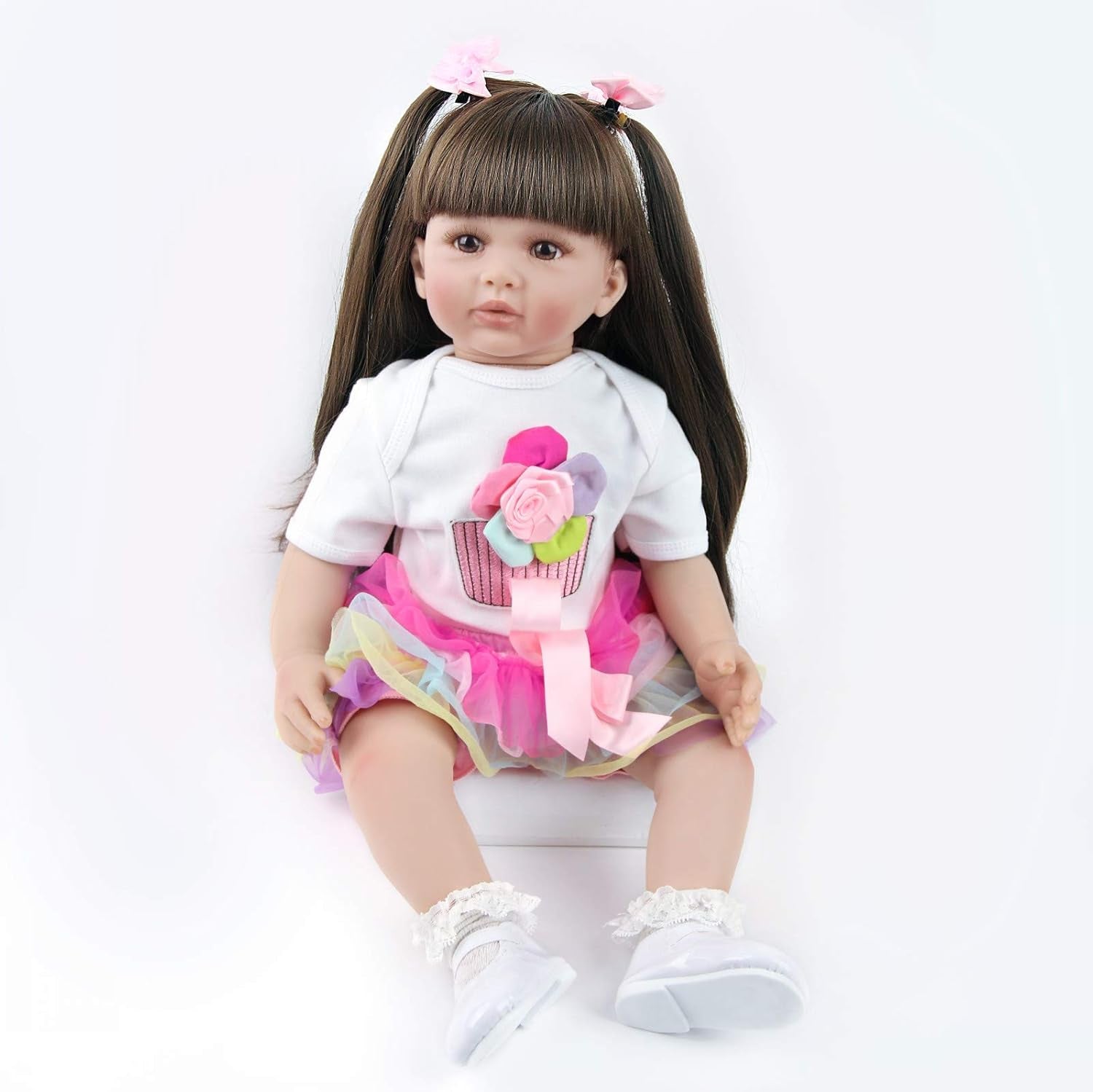 ZIYIUI 24 inch herboren babypoppen, levensechte zachte lichaamspoppen, 60 cm handgemaakte herboren babypoppen, kerstcadeaus
