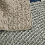 Chezmoi Collectie Addy Patchwork Quiltset Voorgewassen Katoen Lichtgewicht Omkeerbaar Alle seizoenen Oversized 3-delig Marine Wit Grijs Taupe Geruite Quilts & Quilts Naty Shop