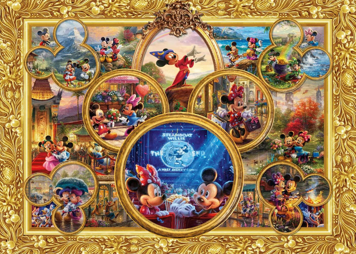 Schmidt Spiele 57371 Thomas Kinkade, Disney, Mickey & Minnie, Dream Collage 2, puzzel 2000 stukjes Puzzel Naty Shop