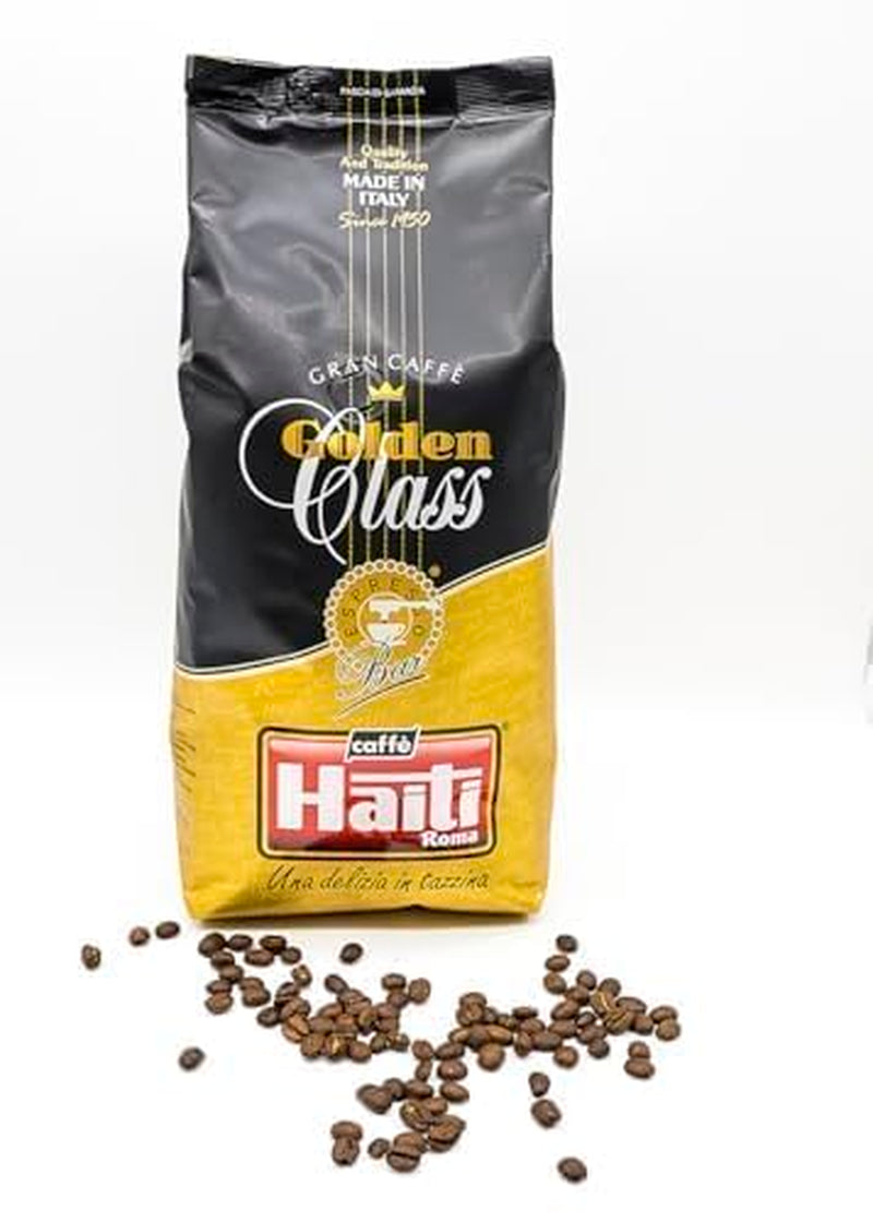 Caffè Haïti Roma Gran Caffè Golden Class koffiebonen in verpakkingen van 1 kg. Italiaanse ambachtelijke braad- en kwaliteitsmix.