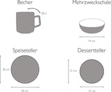 CreaTable, 22506, COSY DAY-serie, 16-delige serviesset voor 4 personen, porseleinen combinatieservies, vaatwasmachine- en magnetronbestendig, kwaliteitsproductie