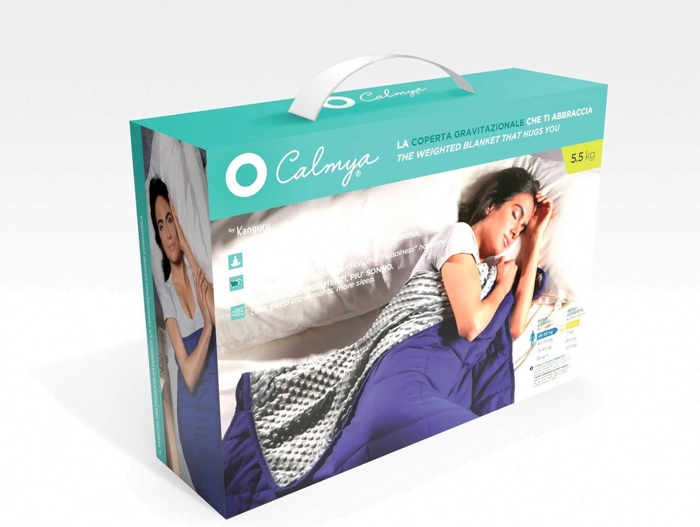 Kanguru Calmya, Verzwaringsdeken 10,5 kg, Helpt je in slaap te vallen en beter te slapen, Geschikt voor mensen met een lichaamsgewicht vanaf 90 kg Dekbedden en dekbedden Naty Shop
