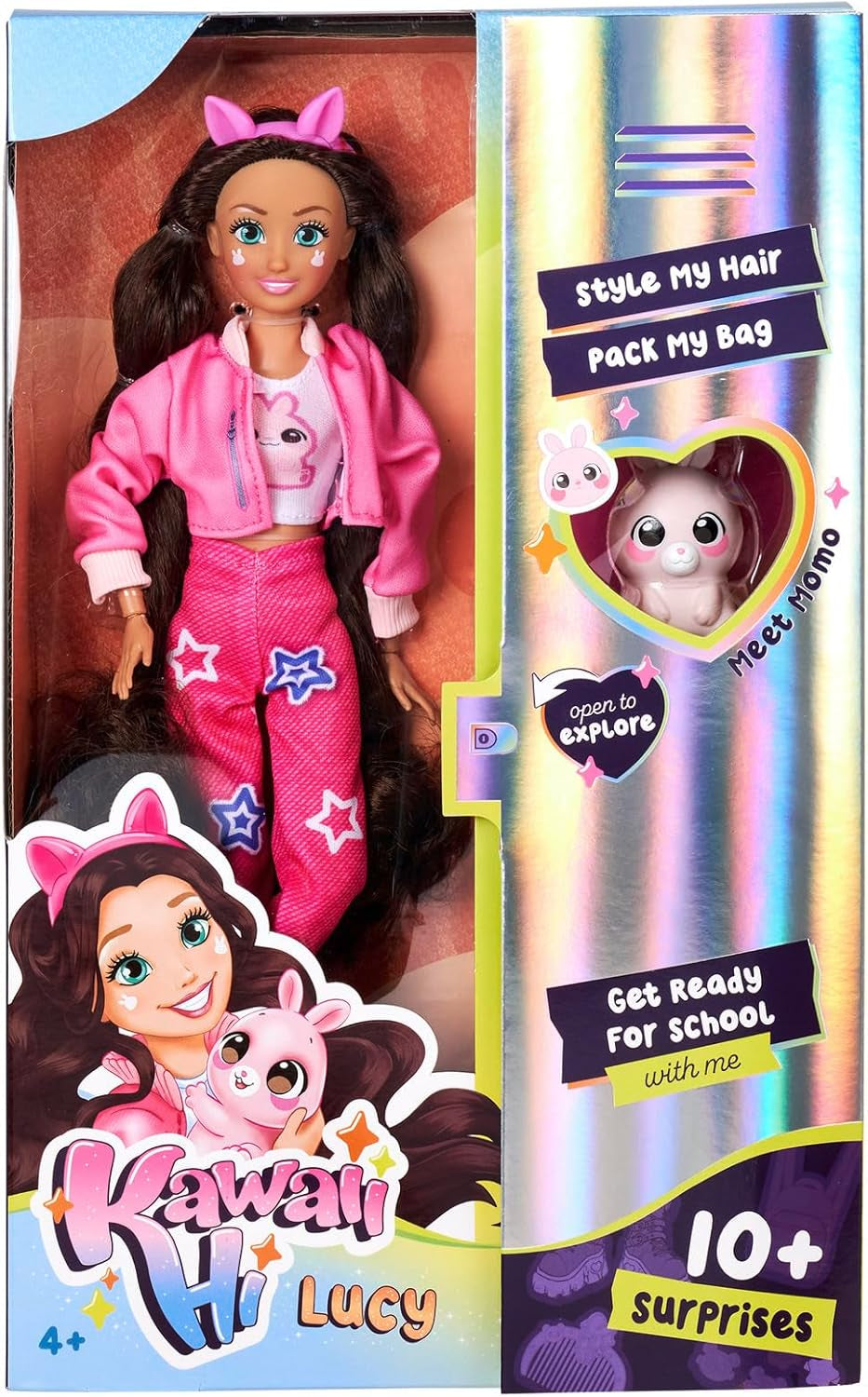 Simba 105953975 - Kawaii Hi Dress-Up Lucy-pop (26 cm) - Gelede kappersmodepop, konijnenpop met lang haar en speelgoedaccessoires voor 4 jaar en ouder