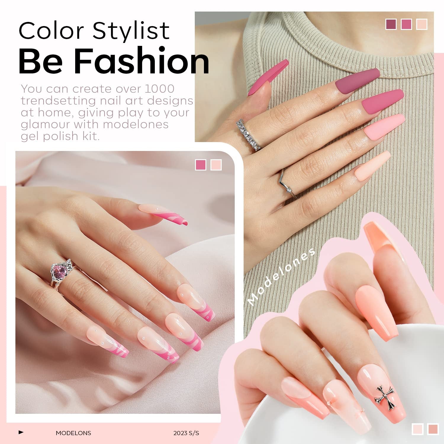 Modelones 35-delige gelnagellakset, UV-nagellakset met 48W-lamp, nude bruin wit roze gelnagellakset, UV-gelnagellakset met toplaag basis nagelstudioset