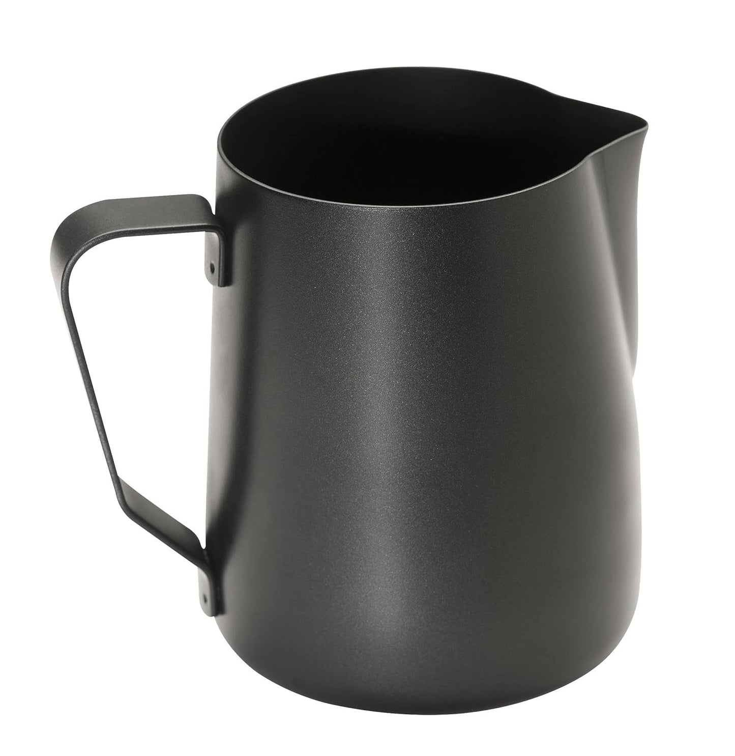 APS 10334 Melkkannetje - Hoogwaardige melkkan met antiaanbaklaag, gemaakt van roestvrij staal - Perfect voor het opschuimen van melk. Universele mok, zwart, 350 ml.