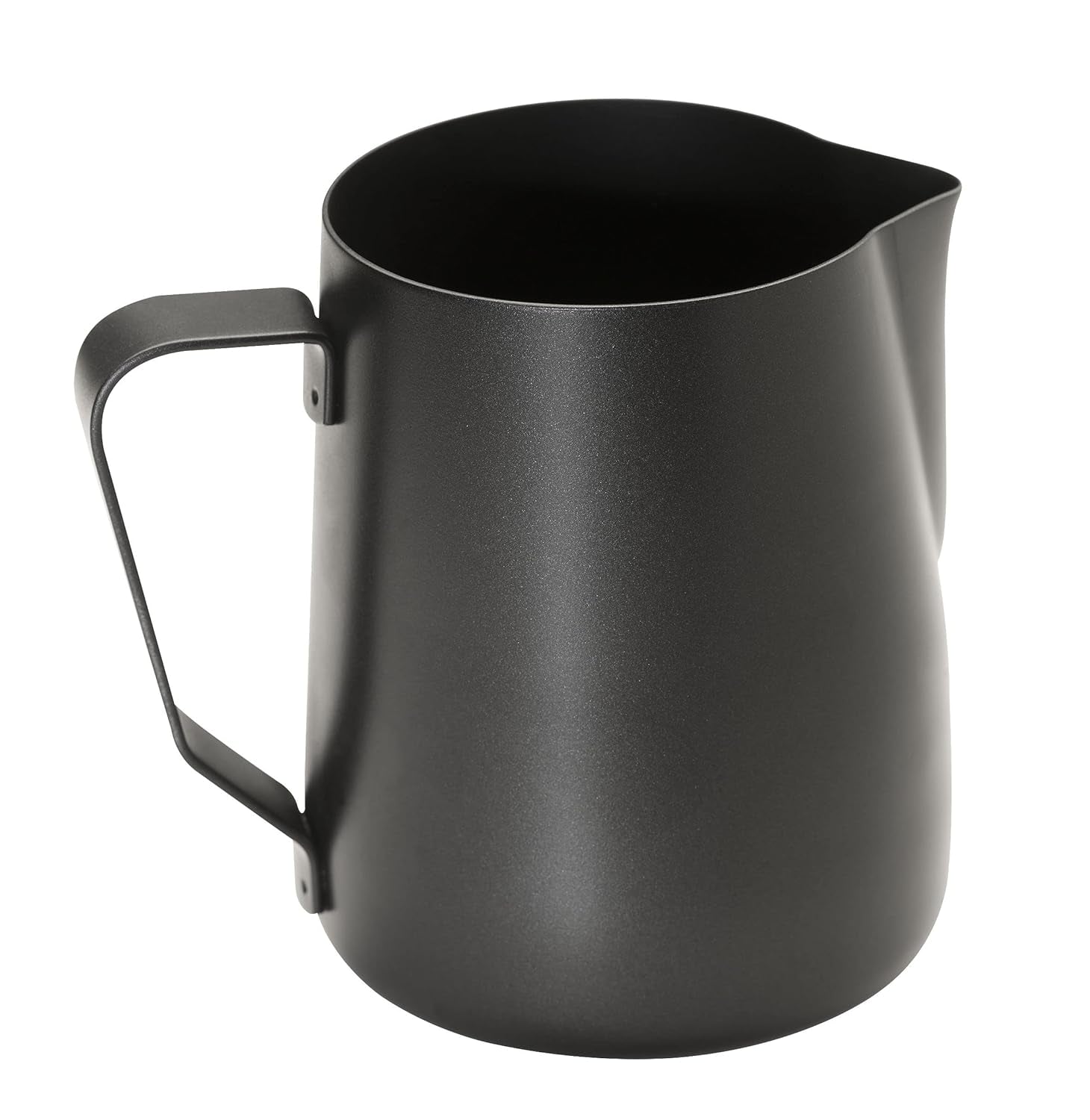 APS 10334 Melkkannetje - Hoogwaardige melkkan met antiaanbaklaag, gemaakt van roestvrij staal - Perfect voor het opschuimen van melk. Universele mok, zwart, 350 ml.