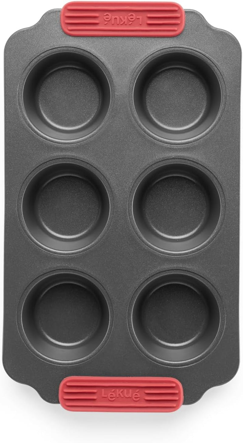 Lékué Muffin-Backform, Antihaftbeschichte, Metall, 6 Mulden Vormen en bakplaten Naty Shop
