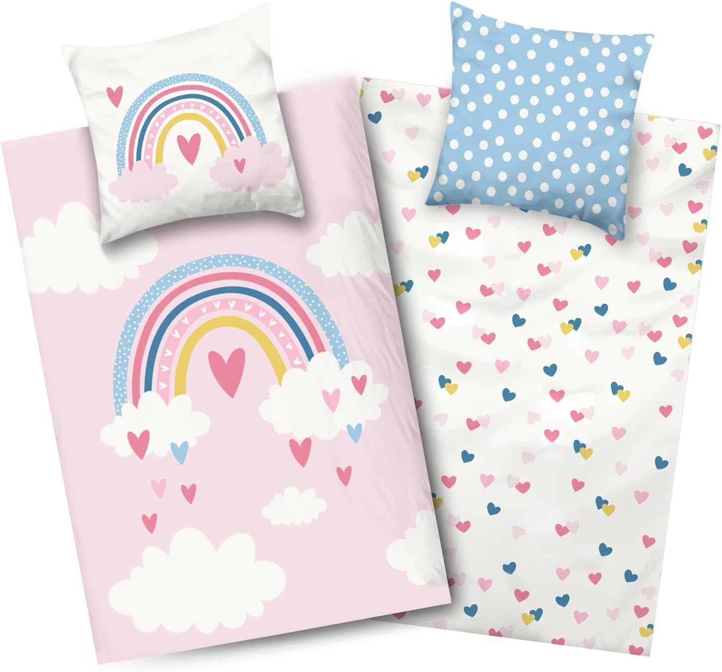 Aminata Kids beddengoed voor kinderen, regenboog, omkeerbaar Beddengoed - kinderen Naty Shop Standaardtitel