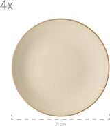 MÄSER 931736 serviesset voor 4 personen in vintage mediterrane look, gecombineerd servies met 16 stuks in zandgrijs, keramiek, zandgrijs