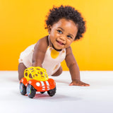 Bright Starts Oball Rammelaar Speelgoedauto Motorspeelgoed voor baby's en peuters vanaf 3 maanden 1 stuk Willekeurige kleur Blauw of rood Babyspeelgoed Naty Shop
