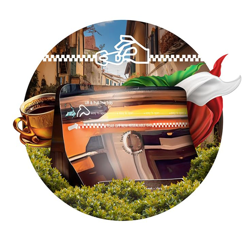 Gebrande koffiebonen Italiana Bellagio 1kg | 80% Arabica en 20% Robusta | met hints van noten en pure chocolade | vers gebrand, lage zuurgraad | voor koffiemachines | Blauwe Orka Koffie