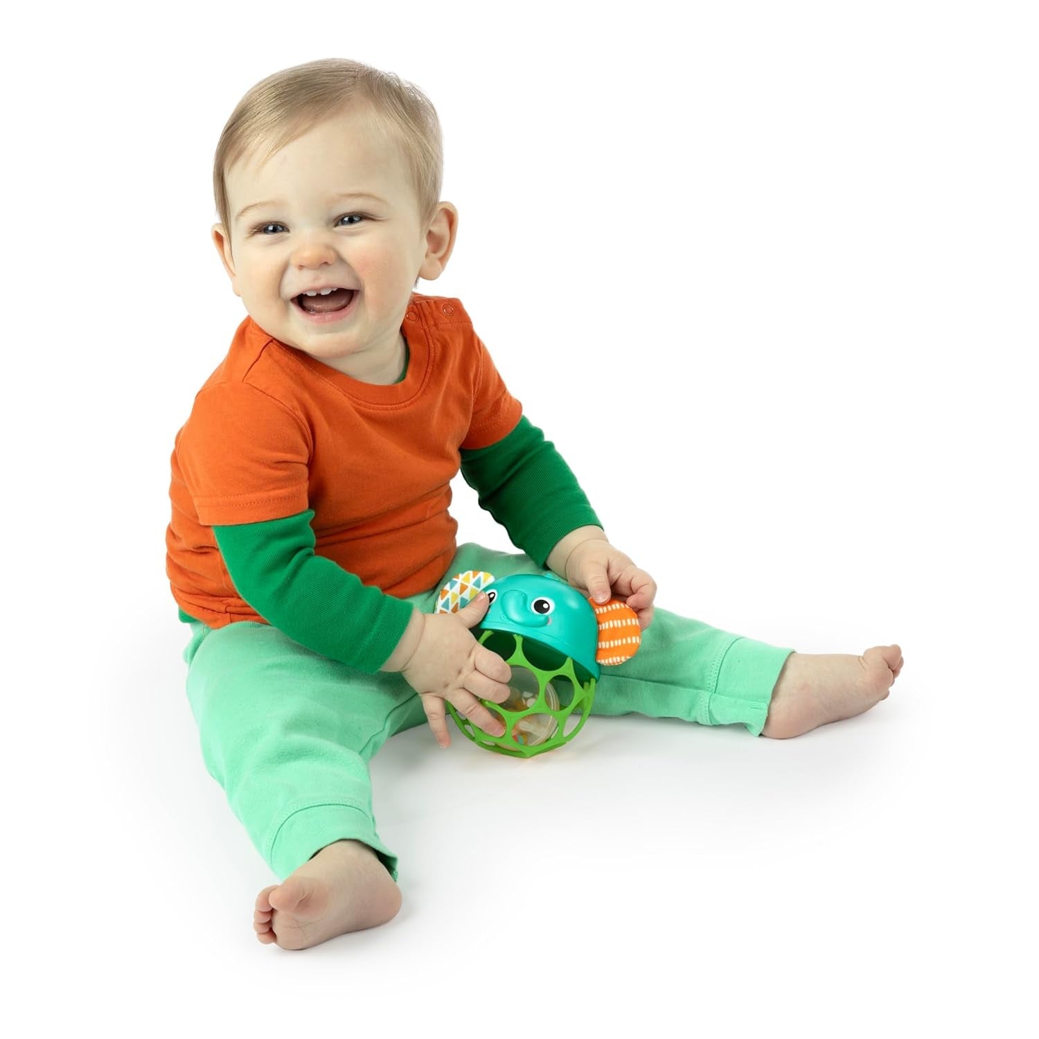 Bright Starts Giggle & Glow Bell Glow in the Dark Olifant Speelgoed Oball Gemakkelijk te vangen Newborn+ Unisex Babyspeelgoed Naty Shop