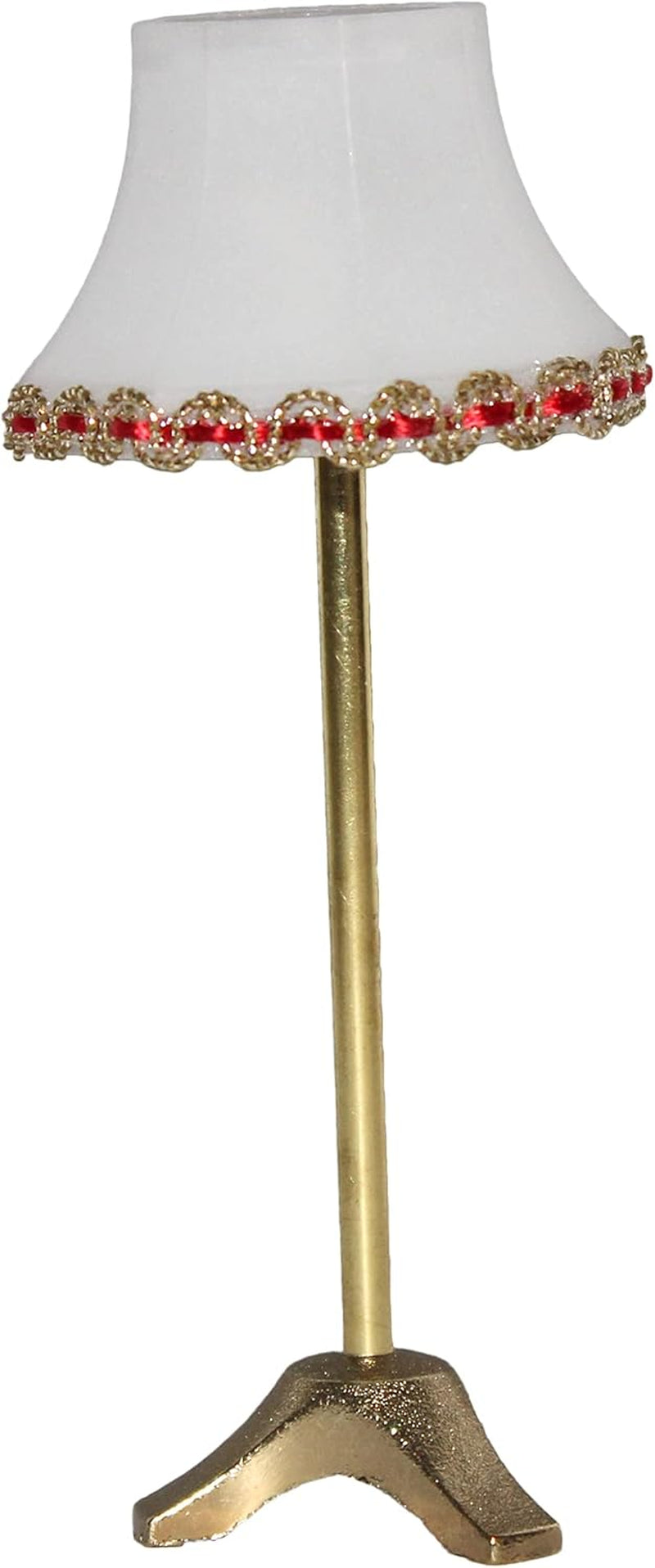 19211 - Miniatuur - LED - Vloerlamp met kunststof kap en metalen voet, gouden afwerking, 110 mm hoog
