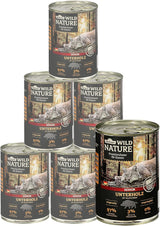 Dehner Wild Nature Katzenfutter Unterholz, Nassfutter getreidefrei / zuckerfrei, voor ältere Katzen, Wildschwein, 6 x 400 g dosis, (2,4 kg)