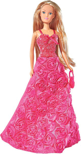 Simba 105739003 - Steffi Love Princess Gala Fashion, 2-Fach Sortiert, es Wird nur EIN Artikel geliefert, Spielpuppe als Prins in traumhaften Rosenkleid met Handtas, 29cm, ab 3 Jahre